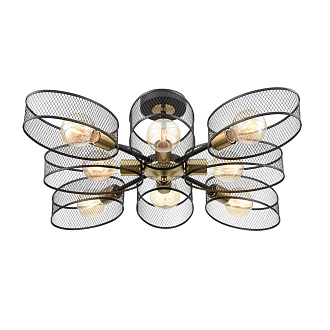 Люстра потолочная 84*23,5 см, 8*E27 Lumion Vivana 8193/8C черный, медный