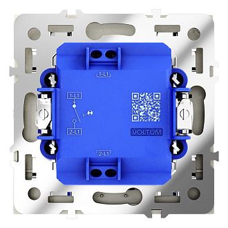 Выключатель встраиваемый Voltum S70 одноклавишный с подсветкой 10А, шелк пластик Soft touch VLS010204
