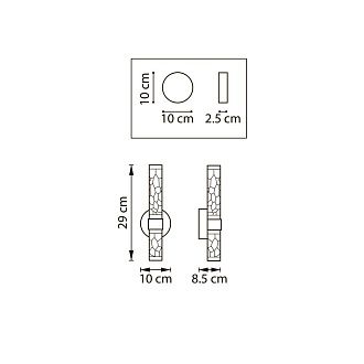 Бра *10*29 см, *8W, 2700/4200/6400K, Lightstar Acrile 737662, Золото