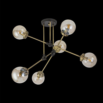 Люстра на штанге Citilux Планета CL105165 Бронза+Венге, диаметр 75 см