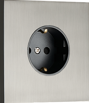 Donel N96  Розетка Schuko с заземлением, со шторками 16A 250 В~ , Вороненая сталь, серия DT, DT188GB
