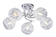 Люстра Ø560 x H235, мм, 5*40W (200W), CR+WT(Хром+Белый) Sfera Sveta 1499/5 CR+WT