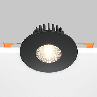 Встраиваемый светильник 9 см, 7W, 3000К, черный, теплый свет, Maytoni Zen DL038-2-L7B, LED, вр 6,5 см