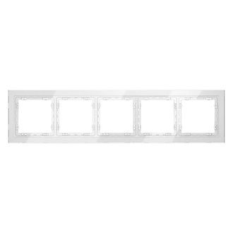 Рамка стеклянная Voltum S70 на 5 постов, белый, стекло Стекло/пластик  VLS110501