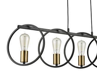 Подвесной светильник 24*106*106 см, 5*E27 черный, золото Vele Luce Liberty VL6302P05