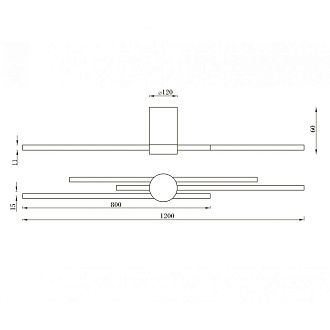 Бра 120 см, 35W, 3000K Kink Light Лорин KIN08428-1203,33 золото