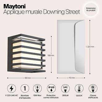 Уличный настенный светодиодный светильник Maytoni Downing Street O020WL-L10B4K