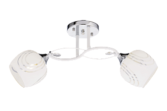 Люстра L560 x W130 x H220, мм, 2*40W (80W), WT+CH (Белый+Хром) Rilon 3771/2 WT+CH