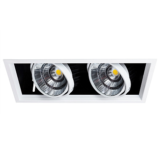 LED светильник 37 см, 50W, 4000K, Arte Lamp Merga A8450PL-2WH, белый-черный, вр 34*15 см