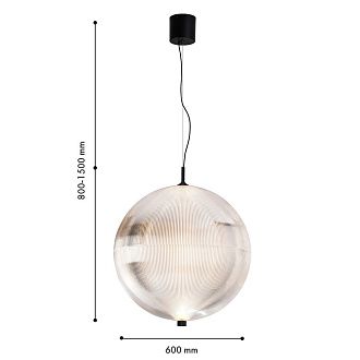 Подвес *60*80-150 см, 1*LED*30W, 3000K, Favourite Planitis 4806-6P, черный