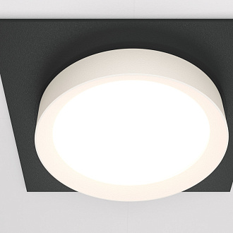 Светильник 11 см, Maytoni Downlight Hoop DL086-GX53-SQ-BW, черный-белый, вр 9,5 см