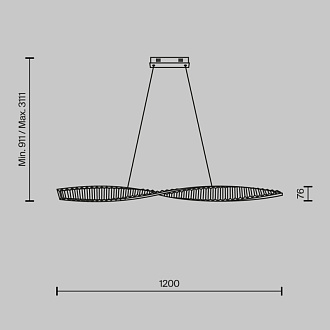Подвесной светильник 120*8*311,1 см, LED, 36W, 3000К, Maytoni Krone P097PL-L36BS3K латунный