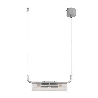Подвес 38,5*8*-120 см, 2*G9*20W, Lumion TORONTO 8258/2, серебро, прозрачный