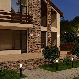 Уличный настенный светодиодный светильник Чёрный IP54 1534 TECHNO LED Elektrostandard