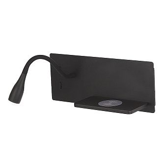 Бра 30**12- см, 2*LED*3+8W, 3000K, Crystal Lux Elqi CLT 217W Qi+USB BL, Черный