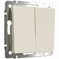 W1122062 Выключатель двухклавишный проходной, айвори матовый Werkel, 4690389184697