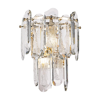 Бра 25**29 см, E14 2*2*40W,  К, Odeon Light Bullon 5069/2W, золото/прозрачный