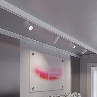 Трековый светильник низковольтный диммируемый 4,5 см, 12W, 3000-6000K, Novotech Flum 359685, белый