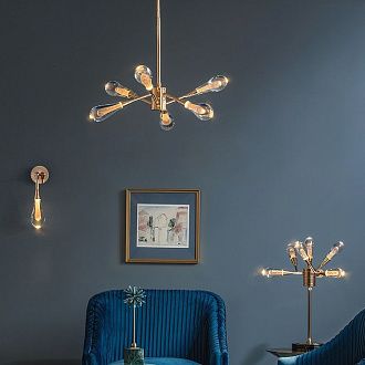 Люстра на штанге FIAL CH D61 61*61*88 см, *LED*3W, 4000K, ImperiumLoft FIAL-CH01, Золотистый