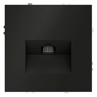 Розетка компьютерная встраиваемая Voltum S70 RJ45 кат.6, черный матовый пластик Soft touch VLS060108