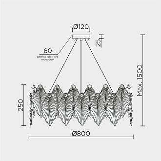 Люстра 80 см, 12*Е14*40W, Modelux  ML.2293.800 GD, Золото