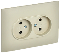 SKANDY Розетка 2-я без з/к с з/ш 10А сб. SK-R09B беж. IEK, SK-R23-10-K10-F