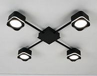 Люстра Ø660 x H100, мм, 4*15W (60W), BK (Черный) Rilon PRD-C 1193S BK