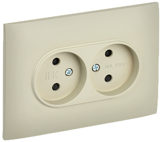 SKANDY Розетка 2-я без з/к с з/ш 10А сб. SK-R09B беж. IEK, SK-R23-10-K10-F