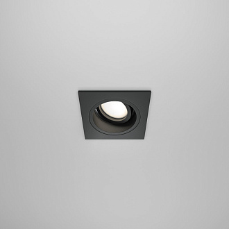 Светильник, 9 см, 50W, черный, Maytoni Akron DL026-2-01B, встраиваемый