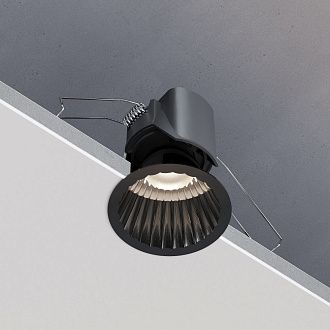 Светильник встраиваемый светодиодный 8,5 см, вр 7 см, 12W, 4000K, Elektrostandard Arco 15274/LED, черный жемчуг