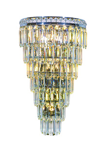 Бра 340*200*600, 6+4*E14+Led, 40W NewRgy Cristallo W2796R/6+4A CHROME+CLEAR, Хром+Прозрачный