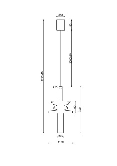 Подвесной светильник 18*53*335 см, 1 G9*28W Sound Wave MOD255PL-01B2 Maytoni, Черный