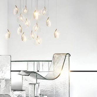 Подвесной светильник 21 см, 5W, 3000K, LOFT IT Flap 10468P Clear, золото