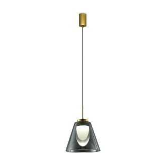 Светильник 17 см, 5W, 3000K, Freya Fume FR5399PL-L4BS, латунь