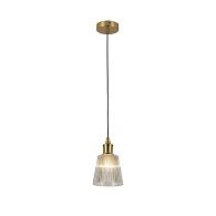 Подвес Favourite Copita 2777-1P, D130*H200/1450, Каркас медного цвета, плафон из прозрачного рифленого стекла