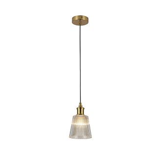 Подвес Favourite Copita 2777-1P, D130*H200/1450, Каркас медного цвета, плафон из прозрачного рифленого стекла