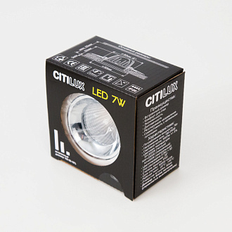 Встраиваемый светильник 9 см, 7W, 3500К, Citilux Альфа CLD001NW5, никель