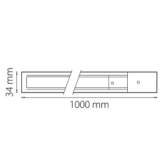 Трек двухконтактный однофазный накладной 1*3,4 см, Матовый Белый Lightstar Barra 502015