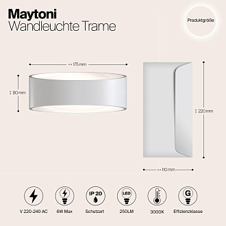 Светильник настенный Maytoni  C806WL-L5W, белый/матовый