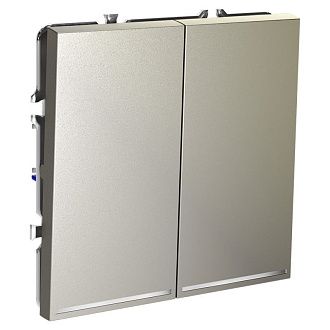 Выключатель встраиваемый Voltum S70 двухклавишный с подсветкой 10А, шелк пластик Soft touch VLS020204