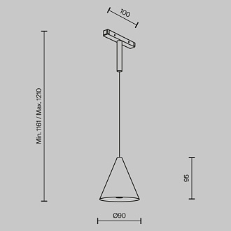 Светильник на шине 9*9*110,6 см, LED, 5W, 3000-6000К, Maytoni Technical CONO TR182-1-5WTW-M-B черный