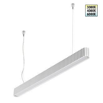 Светильник подвесной светодиодный с переключателем цв.температуры, длина провода 2м 6,6*120*8,8 см, LED 28W 3000, 4000, 6000K Novotech Yeso 359404 белый
