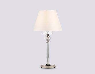 Настольная лампа с абажуром и хрусталем **50,5- см, 1*E14*40W, K, Ambrella Light High Light LH71007, никель