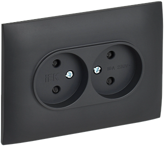 SKANDY Розетка 2-я без з/к с з/ш 10А сб. SK-R09T титан IEK, SK-R23-10-K48-F