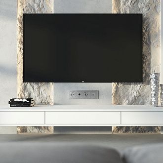 W1281006 Розетка Ethernet RJ-45, hammer серебряный Werkel, 4690389163036