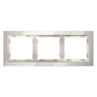 Рамка стеклянная Voltum S70 на 3 поста, кашемир, стекло Стекло/пластик  VLS110303