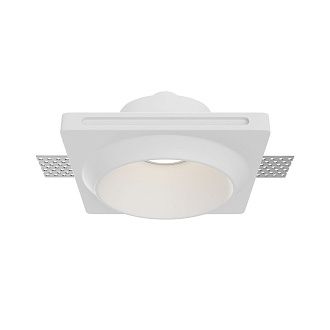 Встраиваемый светильник DL124-GU10-01-TRS-W 12*12*-6,4 см, 1*GU10*10W, K, Maytoni technical Gyps Modern DL124-GU10-01-TRS-W, Белый, вр 12,5*12,5 см