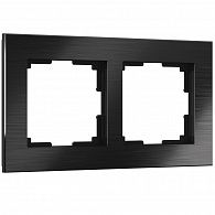 W0021708 Рамка на 2 поста Aluminium, черный алюминий Werkel, 4690389158056