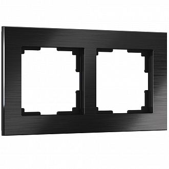 W0021708 Рамка на 2 поста Aluminium, черный алюминий Werkel, 4690389158056