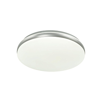Cветильник 29*6 см, LED 12W, 4000 К, IP43, белый/серебристый, пластик Sonex Ringo, 7625/AL